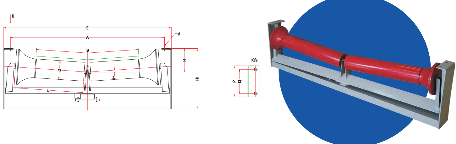 Lower Friction Self-Aligning Roller with Bracket Lower Friction Self-Aligning Roller with Bracket